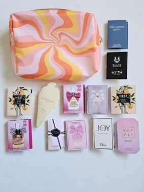 x15 NWT Sephora Makeup Bag Samples Pink Yellow Orange Spring Summer Cosmetic Bag